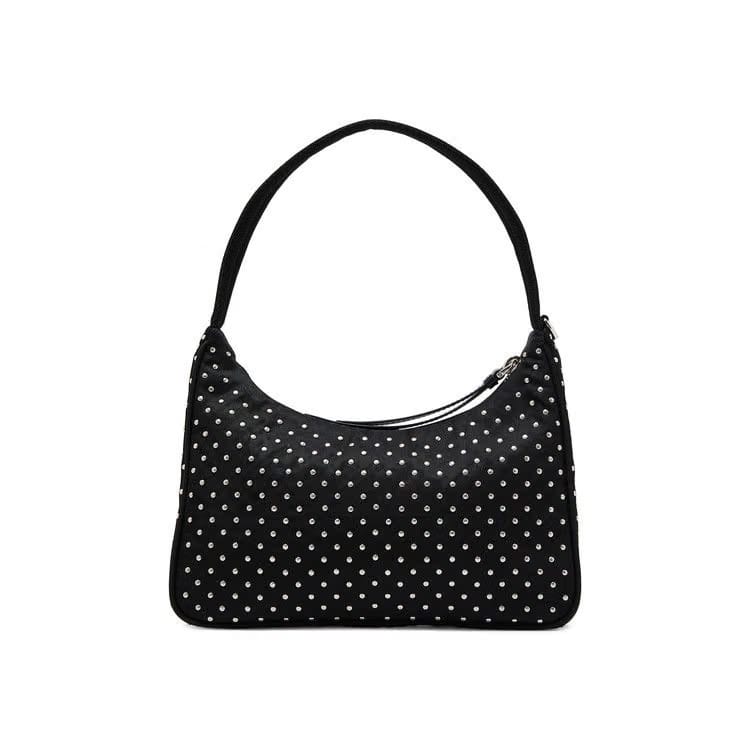 Prada Re-Edition Re-Nylon Mini Bag With Studs Black