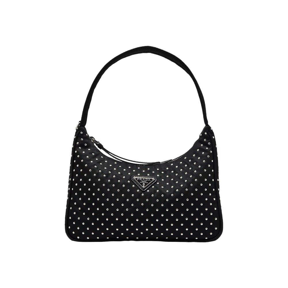 Prada Re-Edition Re-Nylon Mini Bag With Studs Black