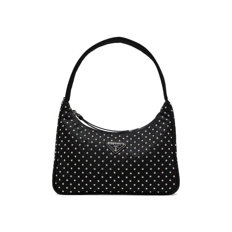 Prada Re-Edition Re-Nylon Mini Bag With Studs Black