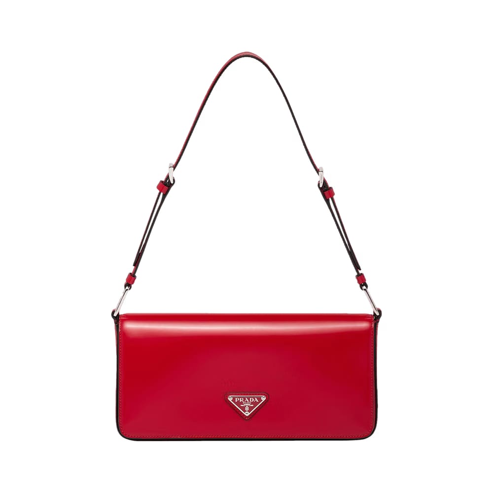 Prada Brushed Leather Prada Femme Bag Red
