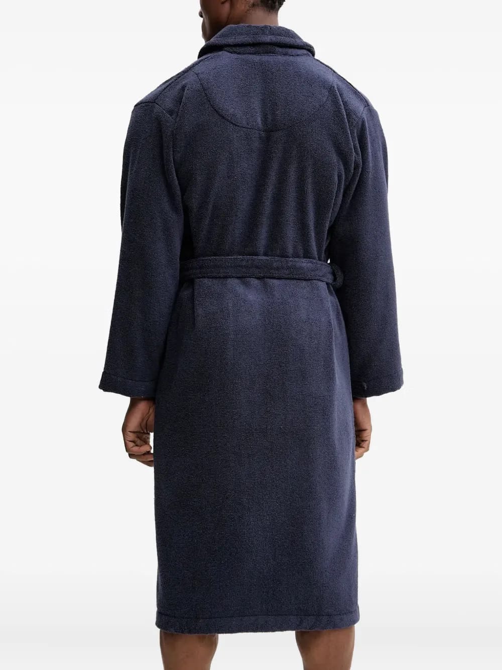 logo-embroidered shawl-collar robe