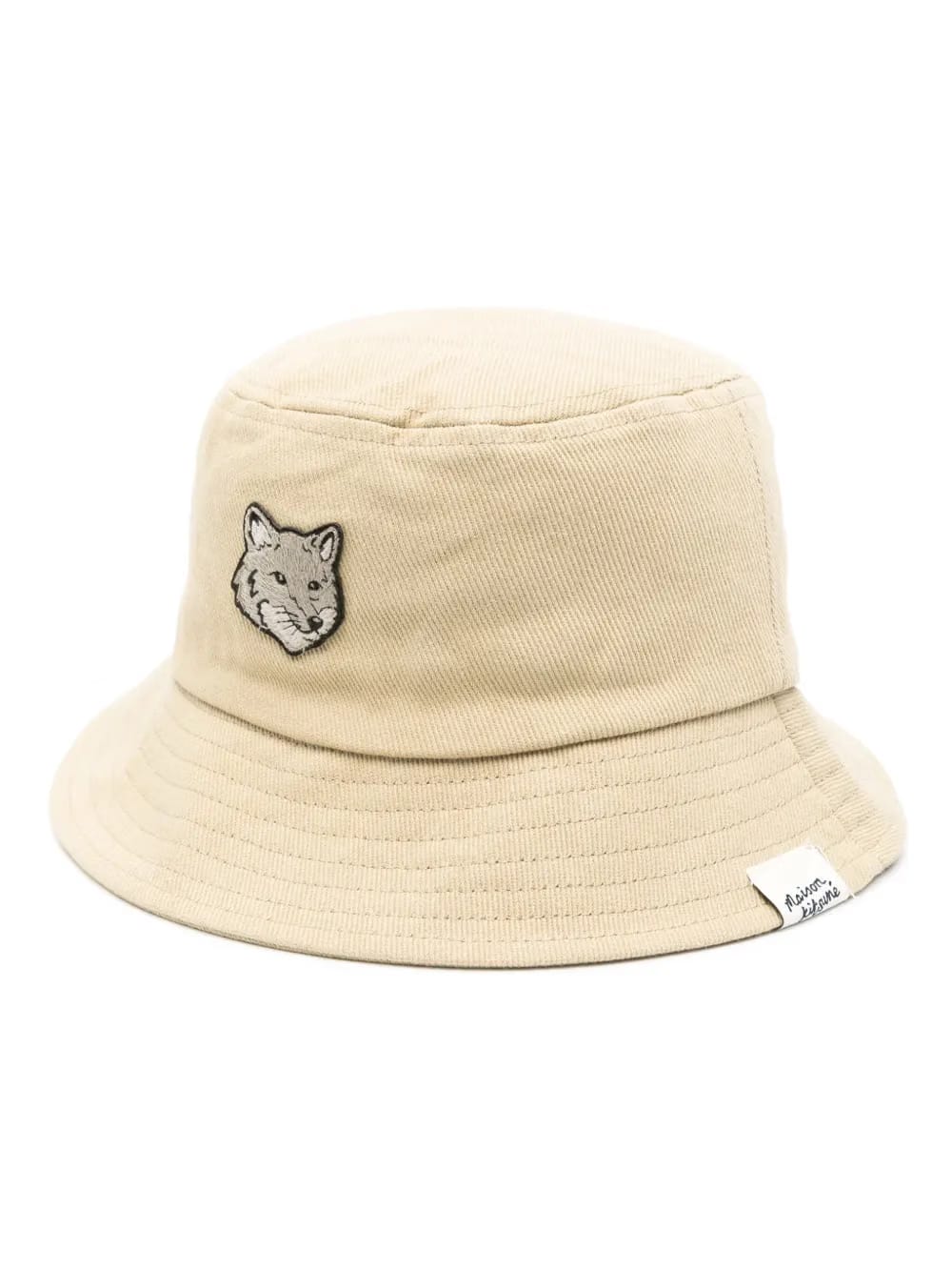 Fox-motif cotton bucket hat