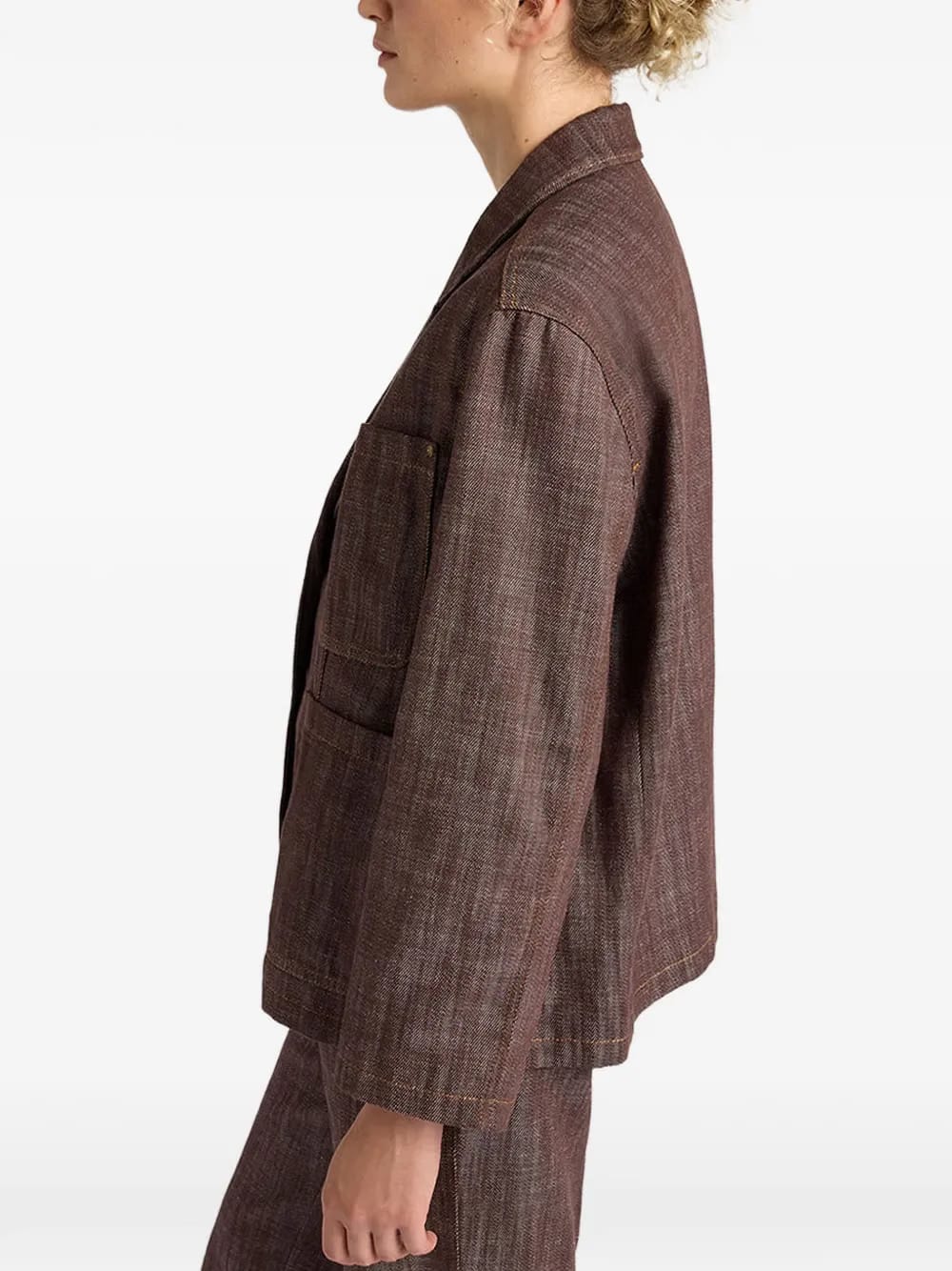 Shins single-breasted denim jacket