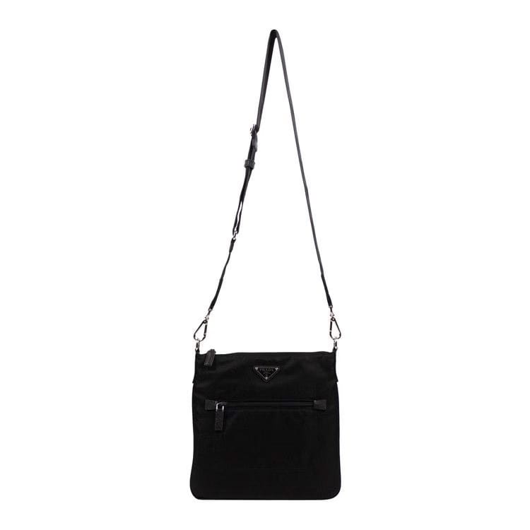 Prada Nylon Fabric Adjustable Strap Cross Body Shoulder Bag Black