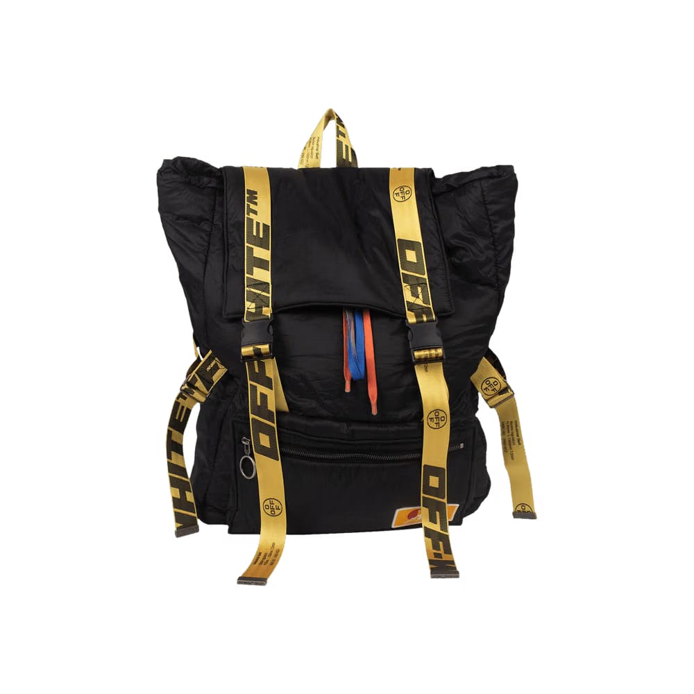 Off-White Logo Strap Backpack Black/Yellow