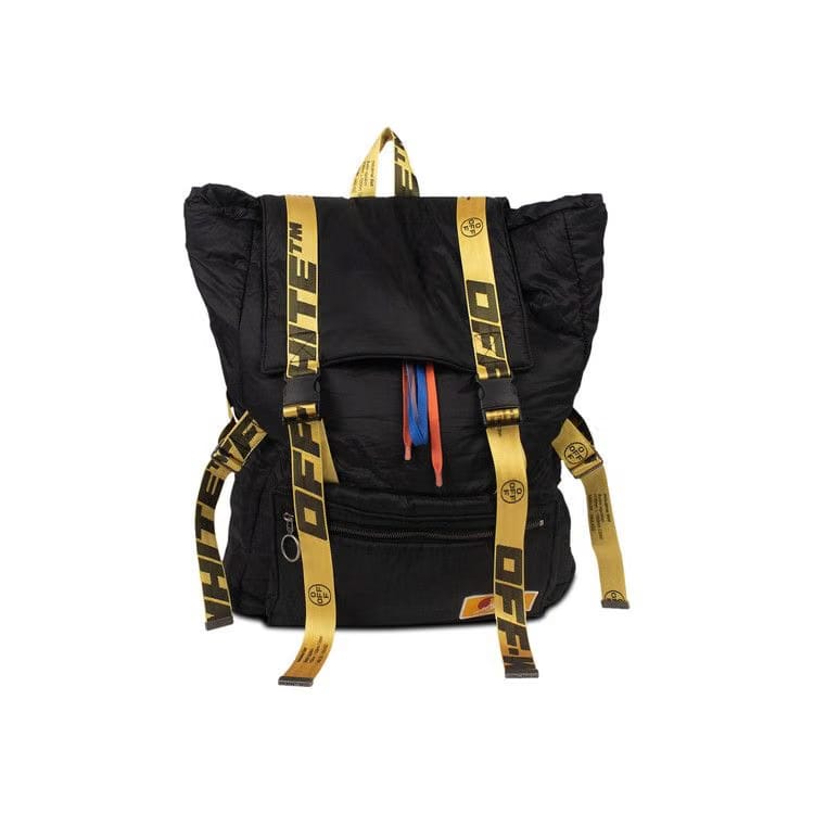 Off-White Logo Strap Backpack Black/Yellow