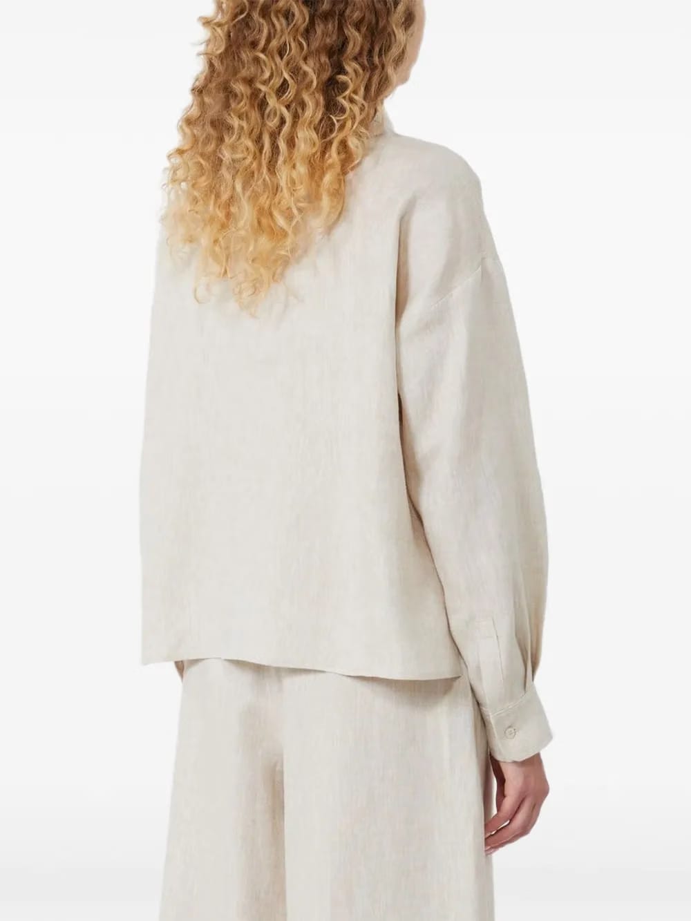 pocket-detail linen shirt