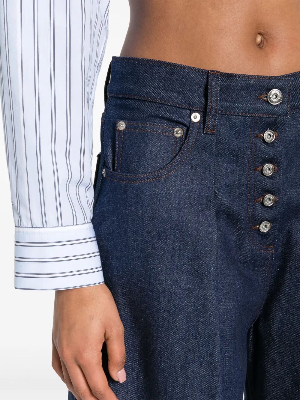 Le De-Nimes Ovalo mid-rise wide-leg jeans