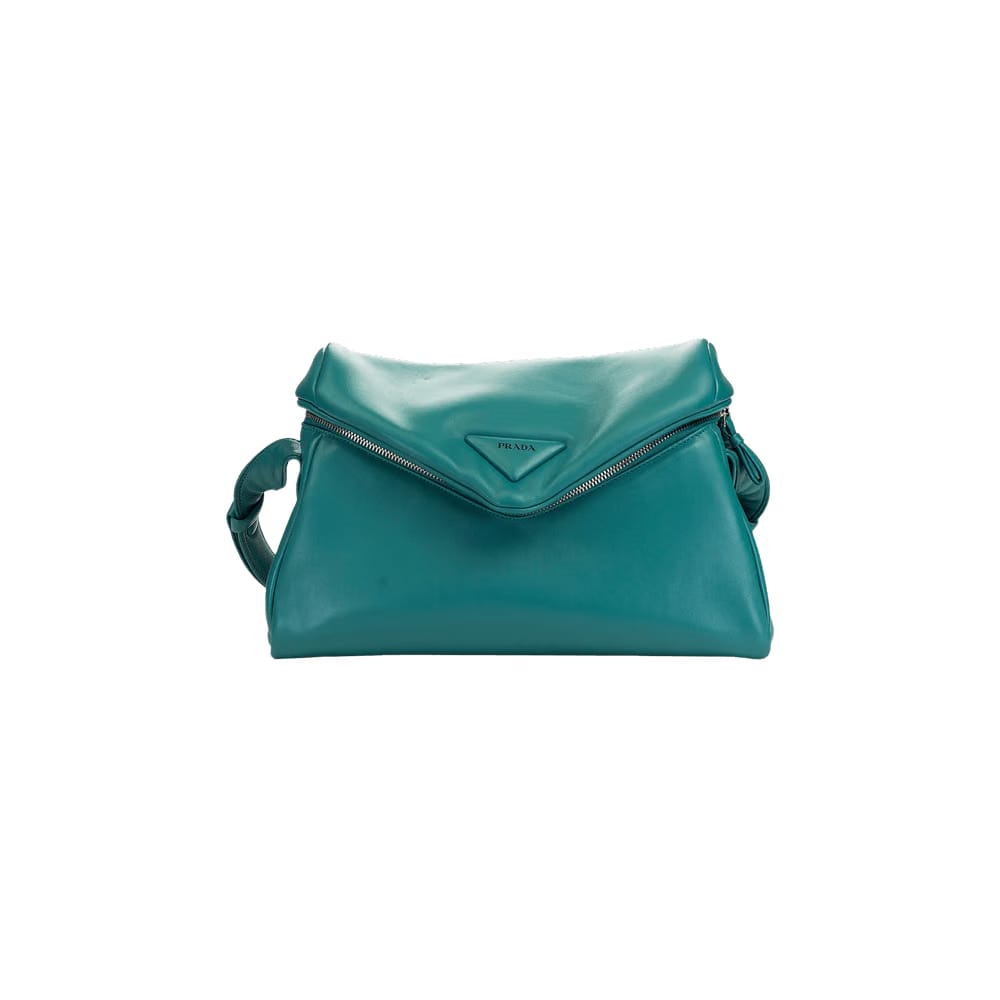 Prada Signaux Nappa Leather Shoulder Bag Blue