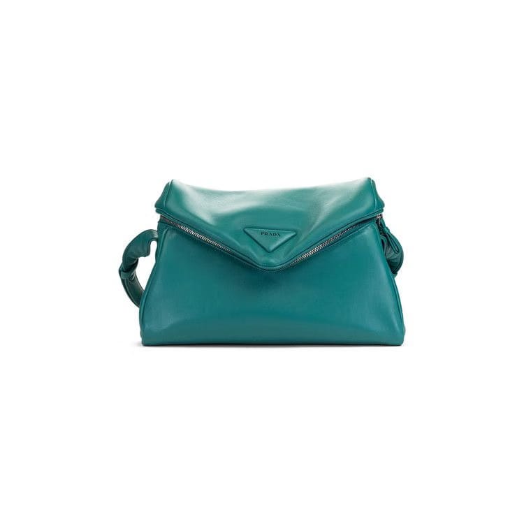 Prada Signaux Nappa Leather Shoulder Bag Blue