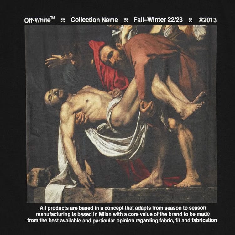 Off-White Caravaggio Deposition Over Shorts-Sleeve T-Shirt Black/White