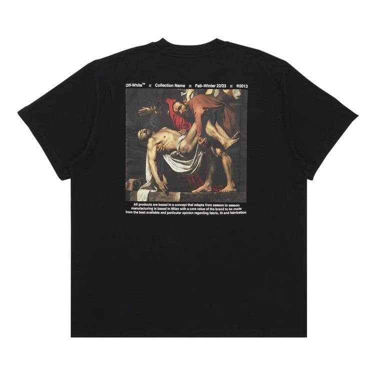 Off-White Caravaggio Deposition Over Shorts-Sleeve T-Shirt Black/White