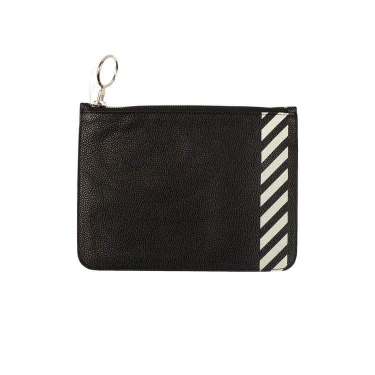 Off-White Leather White Diag Pouch Black