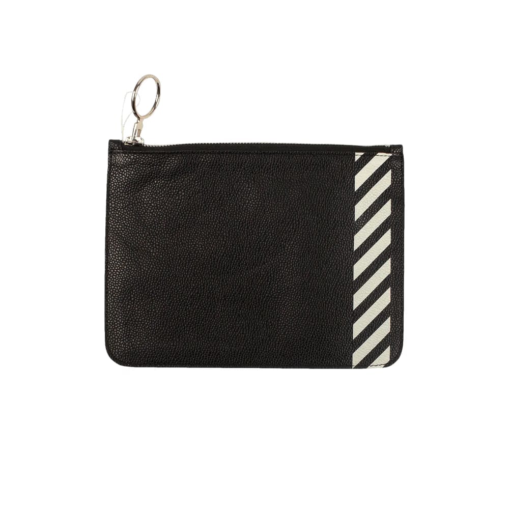 Off-White Leather White Diag Pouch Black