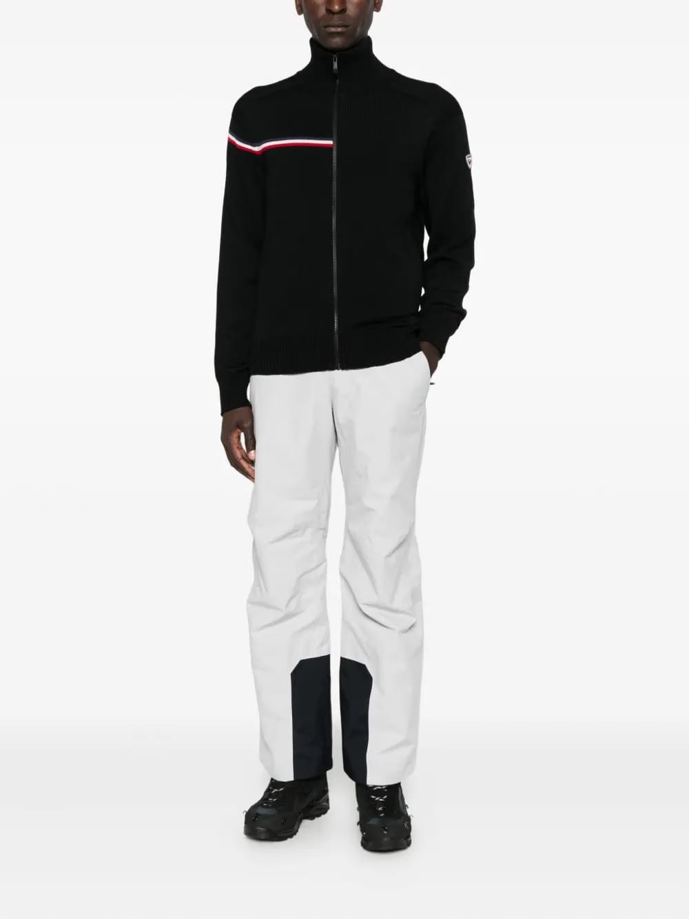 Odysseus stripe-detail zip-front sweater
