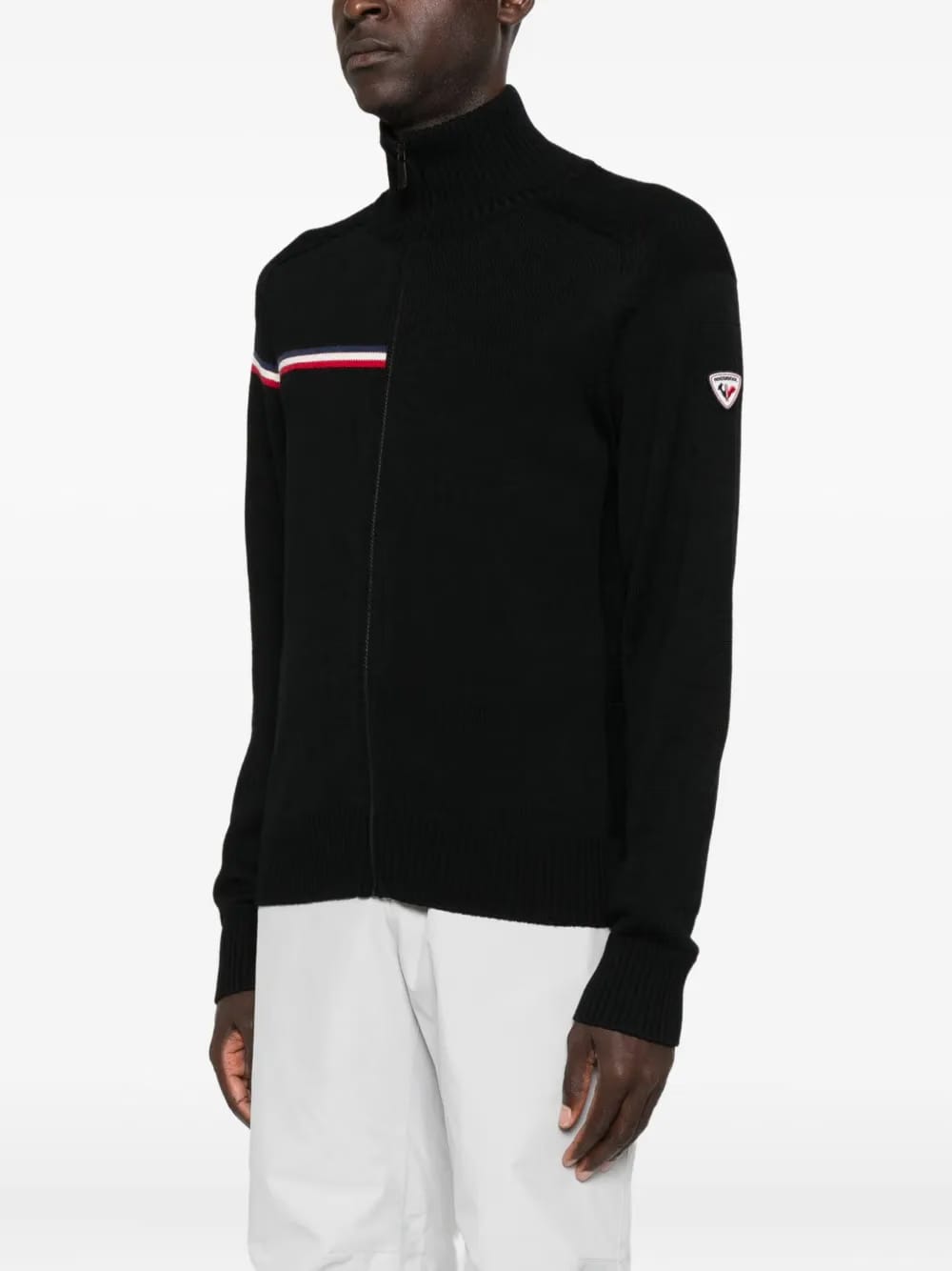 Odysseus stripe-detail zip-front sweater