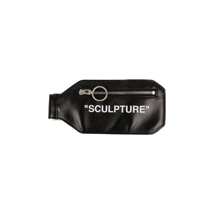 Off-White Leather Sculpture XS Pouch Belt Bag Black