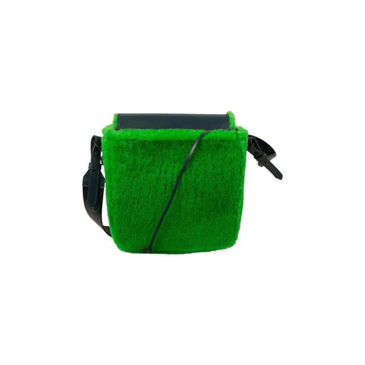 Off-White Fuzzy Binder Messenger Bag Green