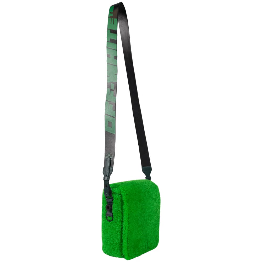 Off-White Fuzzy Binder Messenger Bag Green