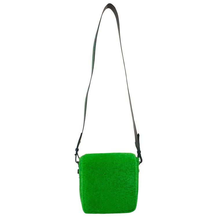 Off-White Fuzzy Binder Messenger Bag Green