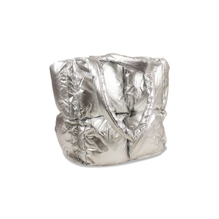 Off-White Padded Square Tote Shoulder Bag Silver