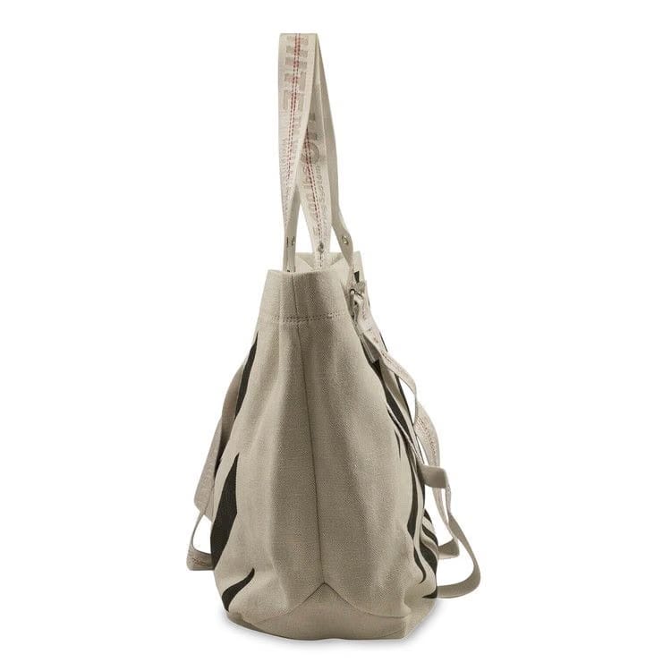 Off-White Canvas Diag Stripe Tote Bag White