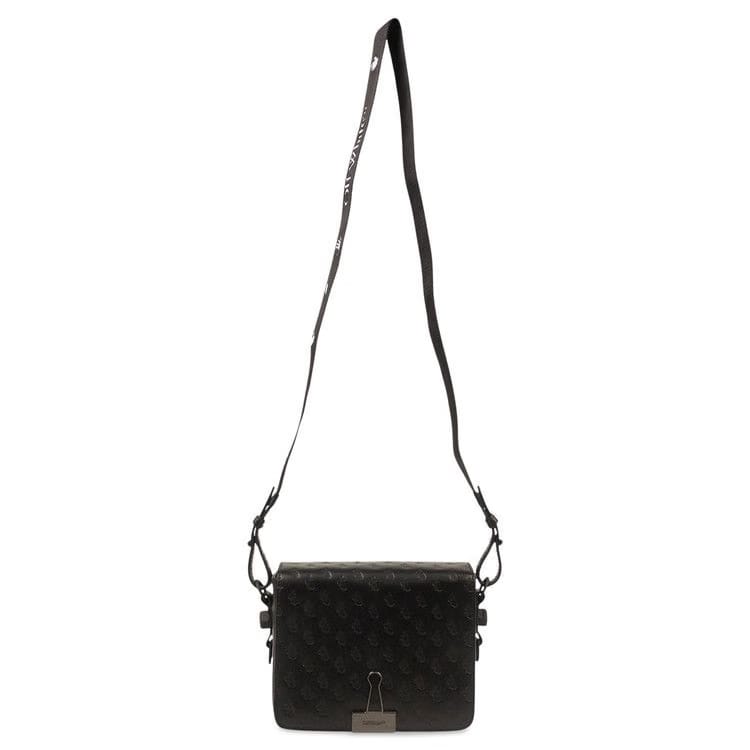 Off-White Leather Logo Embossed Bag Black
