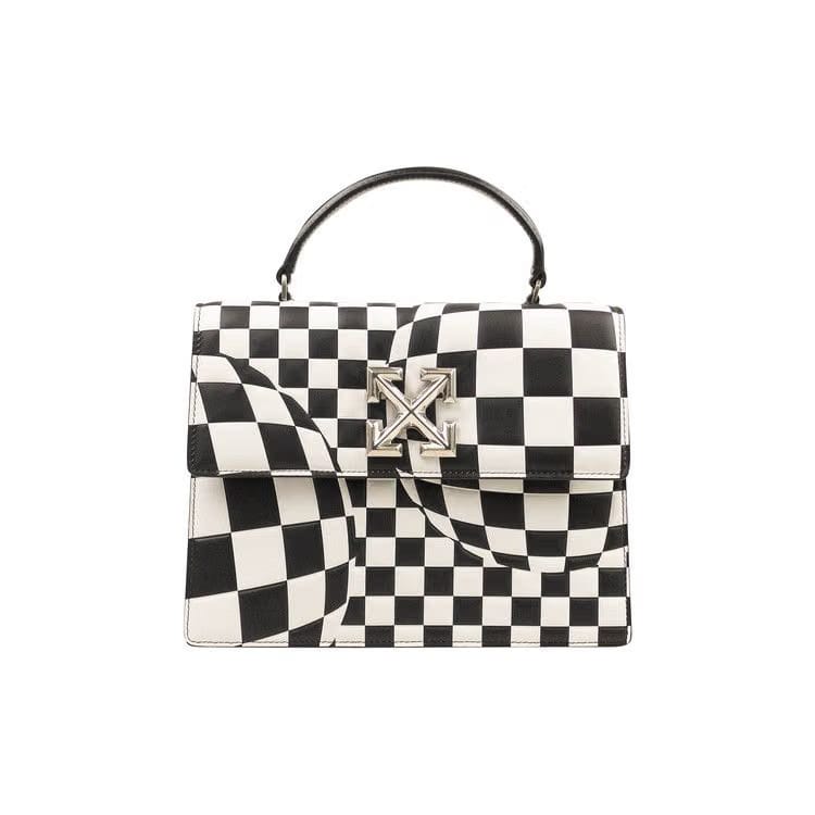Off-White Check Jitney Tote Black/White