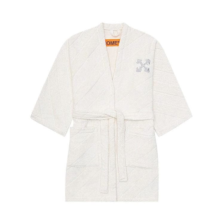Off-White Arrow Leaves Bathrobe Coconut White