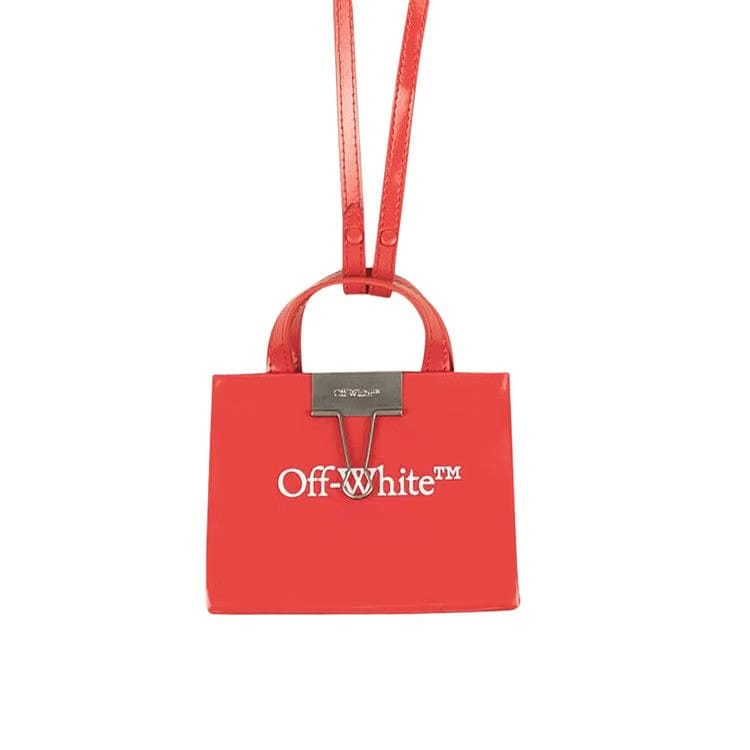 Off-White Logo Baby Box Tote Bag Red