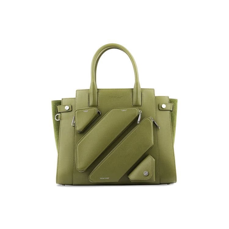 Off-White City Leather Tote Bag Military