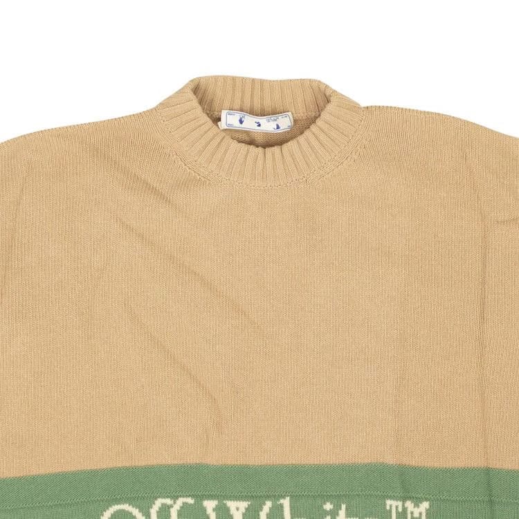 Off-White Block Wool Crewneck Beige/Green/Black
