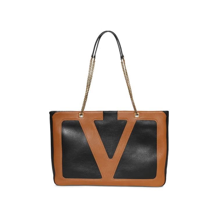 Valentino Viva Superstar Large Shopping Bag Black/Spice