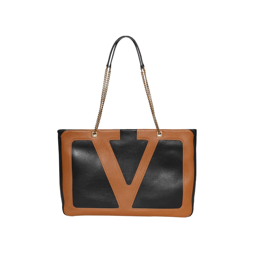 Valentino Viva Superstar Large Shopping Bag Black/Spice