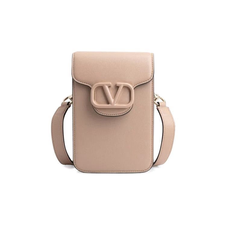 Valentino Logo Sling Bag Beige