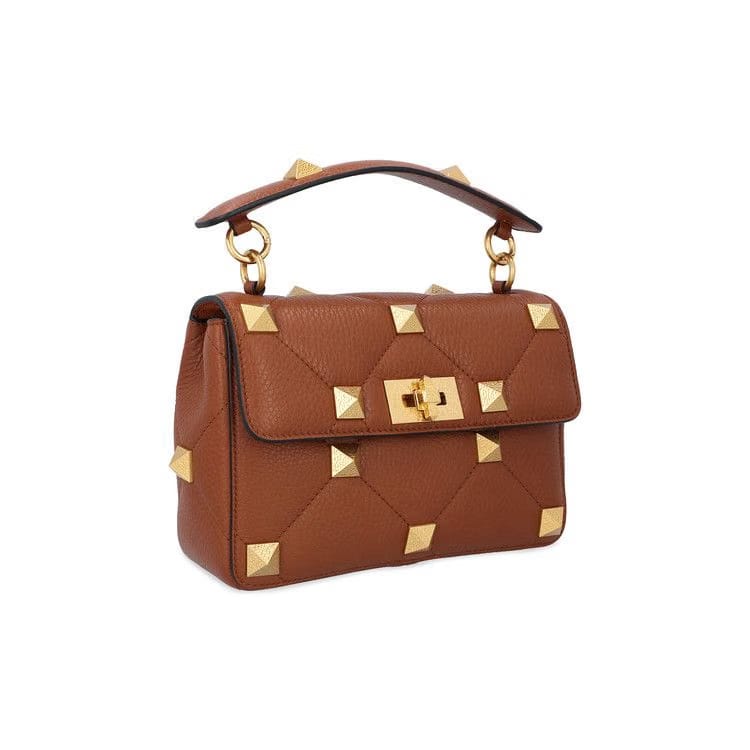 Valentino Roman Stud Shoulder Bag Brown