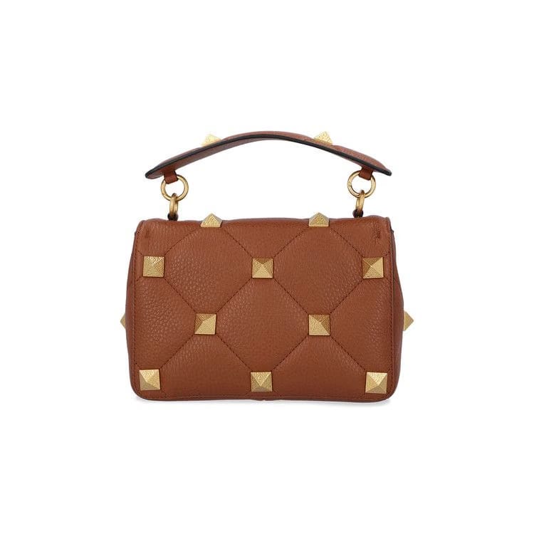 Valentino Roman Stud Shoulder Bag Brown
