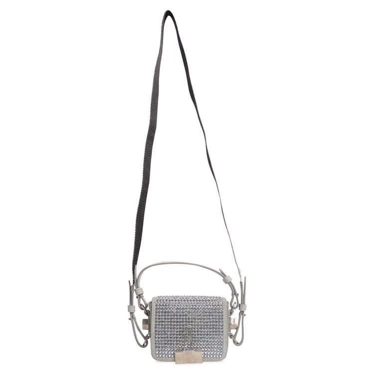Off-White Crystal Embellished Mini Bag Gray
