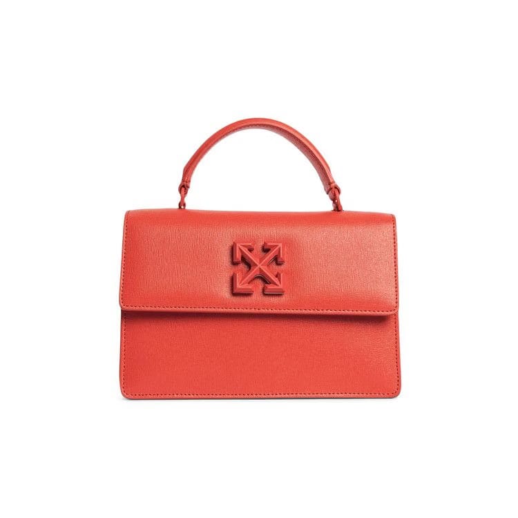 Off-White Jitney 1.4 Saffiano Top Handle Bag Red