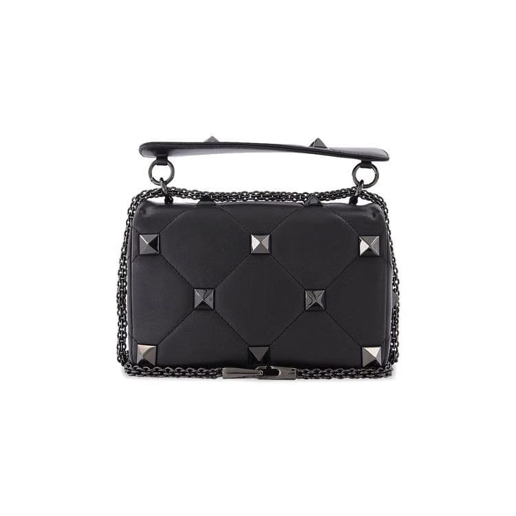 Valentino Roman Stud Shoulder Bag Black
