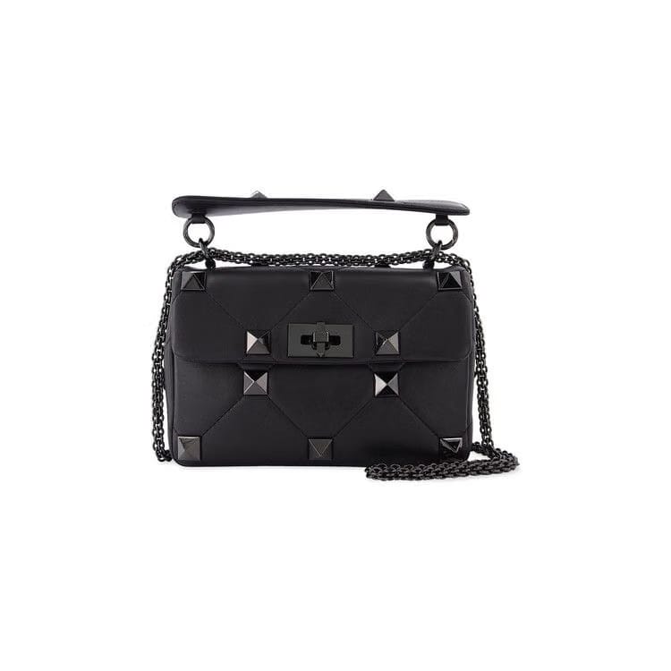 Valentino Roman Stud Shoulder Bag Black