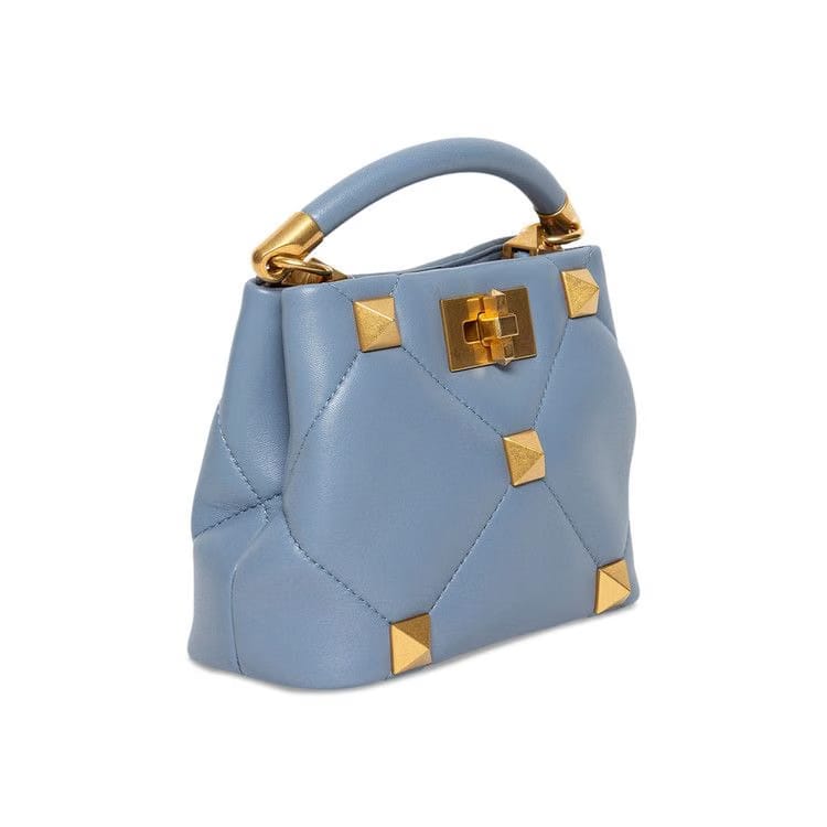 Valentino Roman Stud Quilted Mini Top Handle Bag Niagara