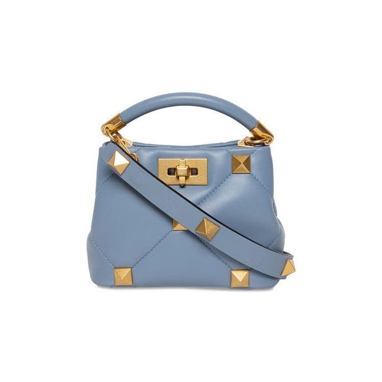 Valentino Roman Stud Quilted Mini Top Handle Bag Niagara