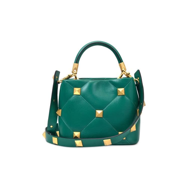 Valentino Roman Stud Small Shoulder Bag Green