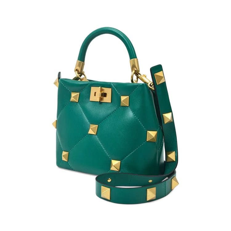 Valentino Roman Stud Small Shoulder Bag Green
