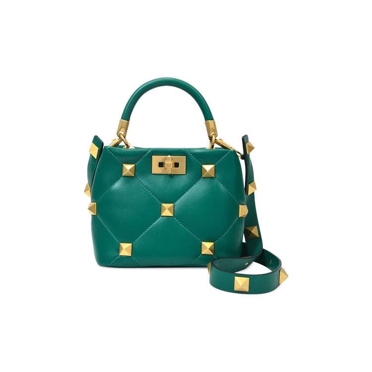 Valentino Roman Stud Small Shoulder Bag Green