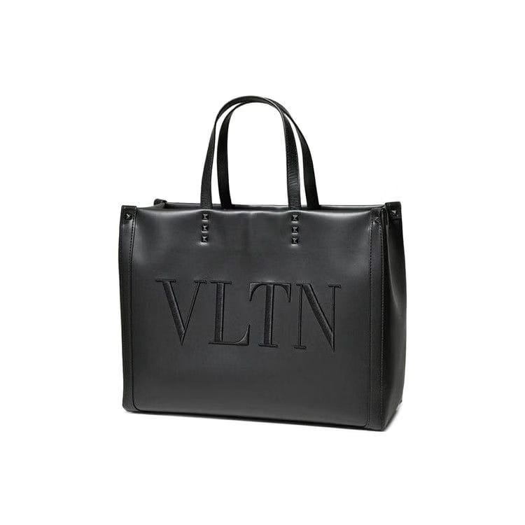 Valentino Large Canvas Shopper Bag Black