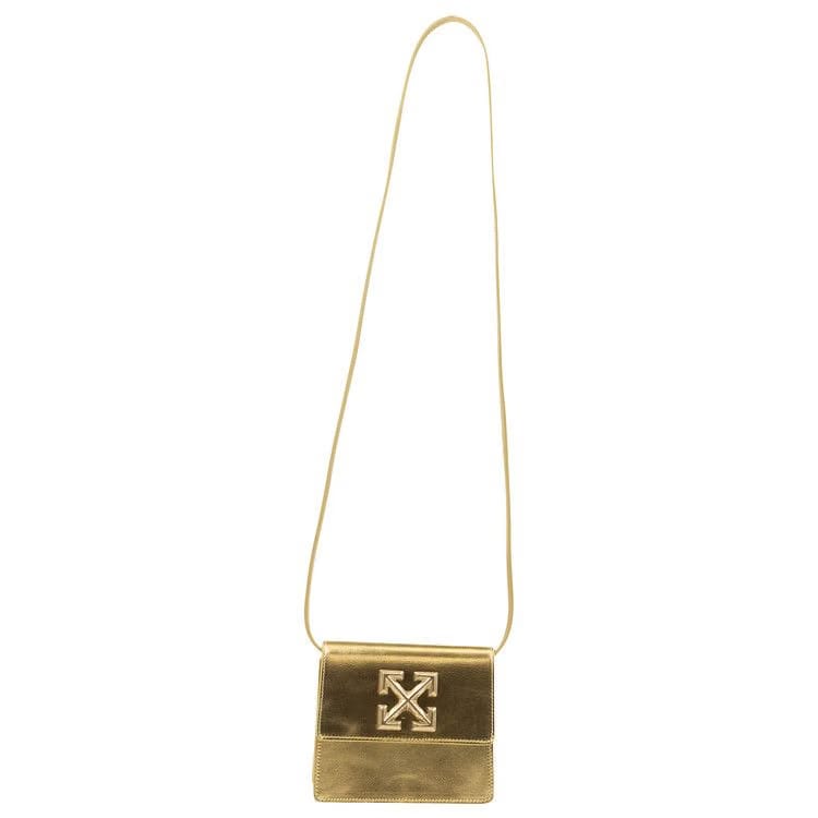 Off-White Metalized 0.7 Jitney Bag Gold Metal