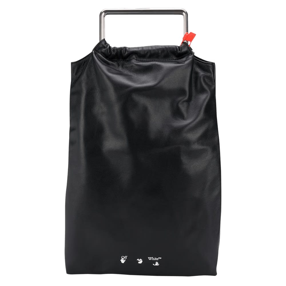 Off-White Leather Med Allen Snap Tote Bag Black