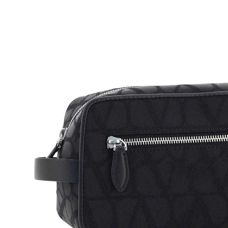 Valentino Iconographe Zip Up Wash Bag Black